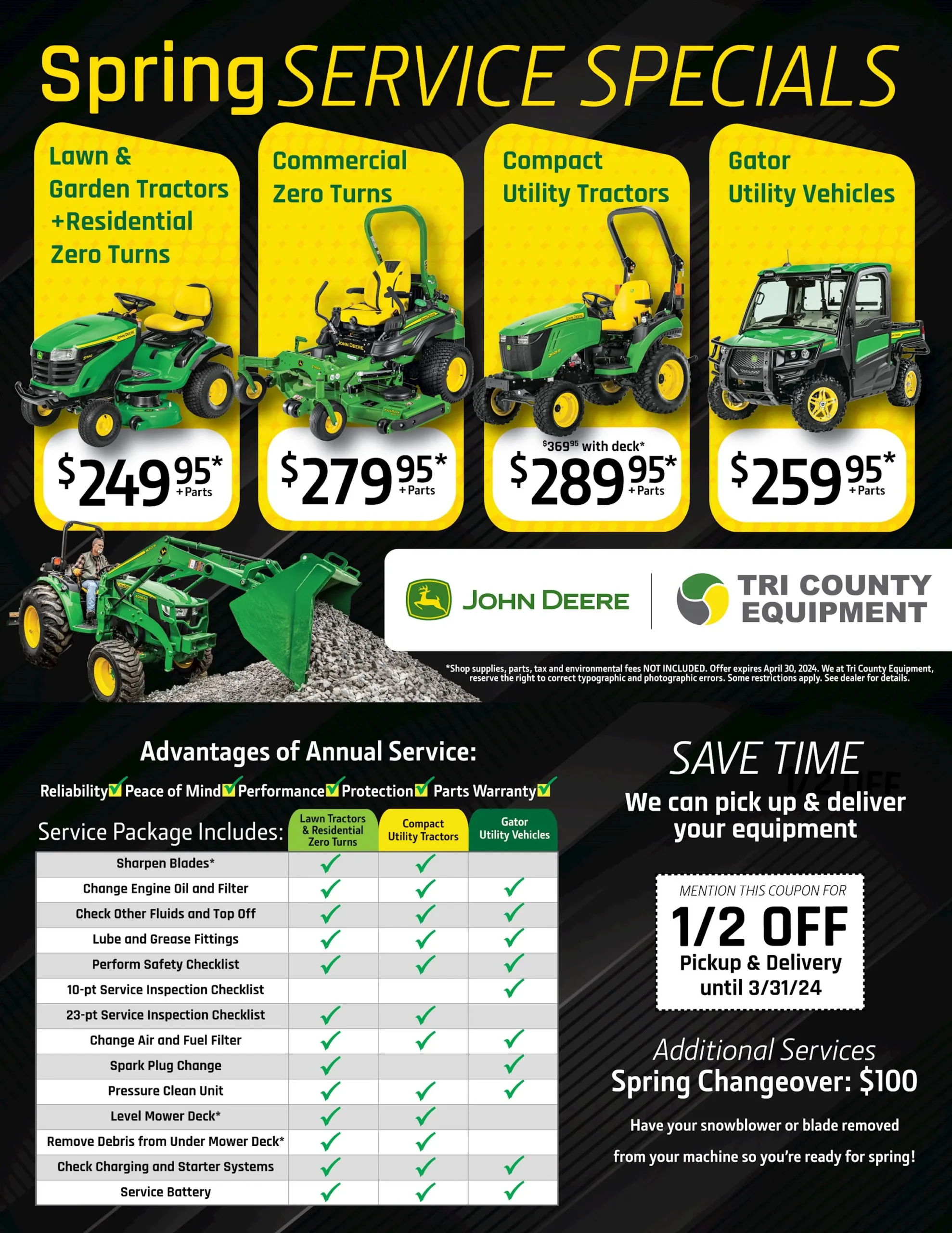 Service specials flyer